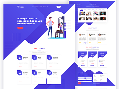 Modern Fitness, Gym Website Template bodybuilding design fit healthy karate landingpage martial arts modern ui uidesign ux web template website template