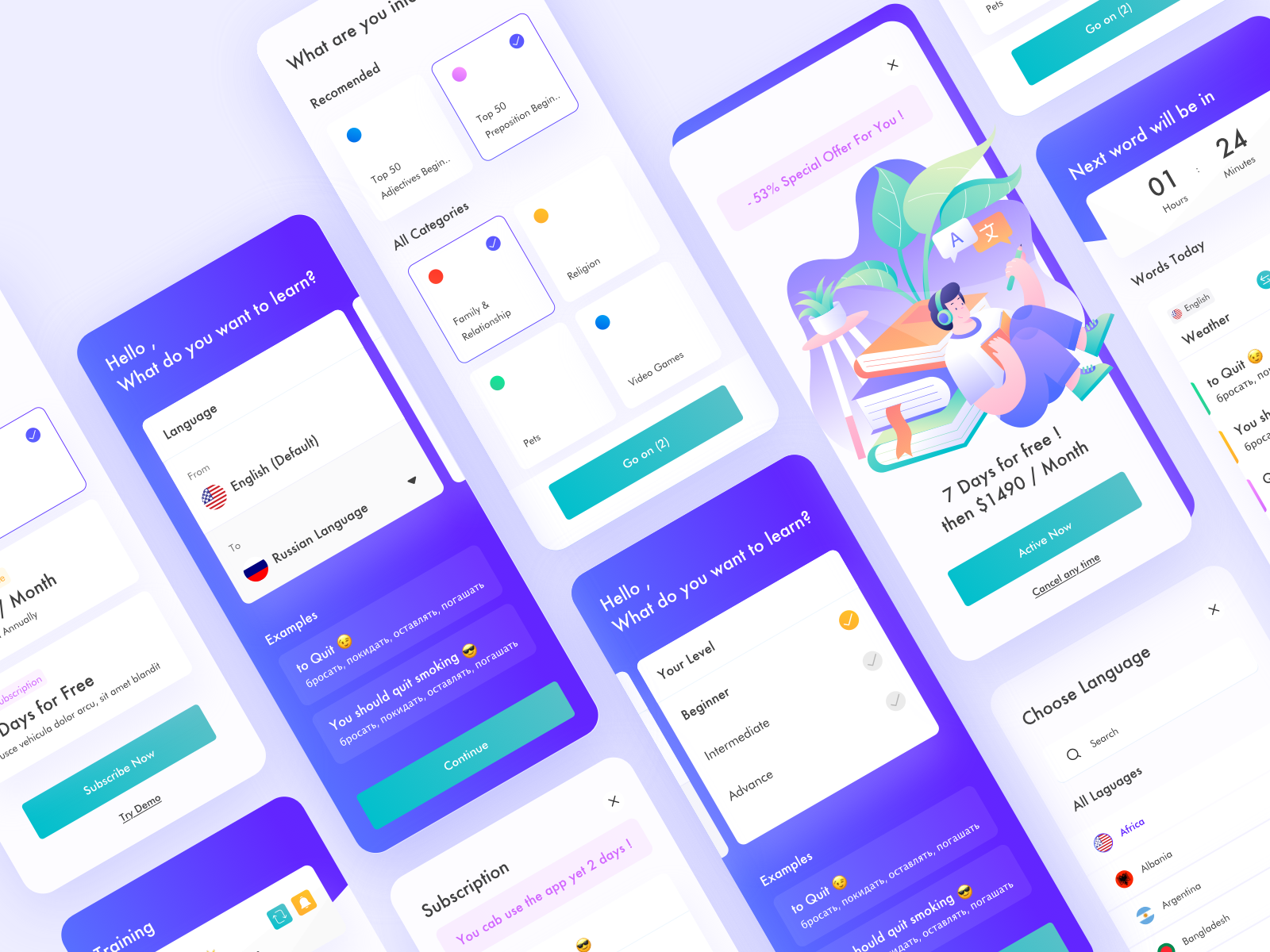 Example of Mobile App Design (Up To 10 Screens)