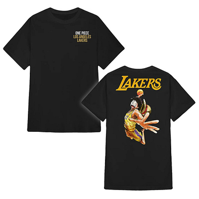 One Piece X Lakers Shirt design illustration