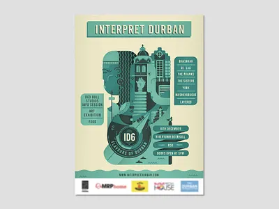 Interpret Durban - Poster art charactes city creative design durban event graphic design human identity ill illustration illustrator inspiration logo people poster south africa texture vector