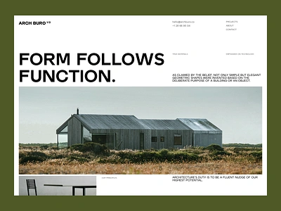 ARCH BURO 1/2 - Home Page arch architect architecture buro graphic design hero image home page interior landing menu navigation typography ui uxui web webiste