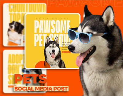 Pet Care and Food Social Media Template branding care creative design graphic design health marketing pet pet care shop pet shop post social media