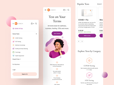 myLAB Box - Mobile version covid health healthcare medicine redesign tests webdesign