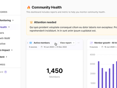 Exploration into Introducing Customizable Dashboard Blocks blocks charts community dashboard dashboard blocks dashboards data figma graphs hover interactions overview product design purple reporting saas ui design