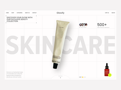 Glowify: Skin Care website alif animation care design e commerce figma health mobile modern product simple skin ui ui ux design ux web web design website