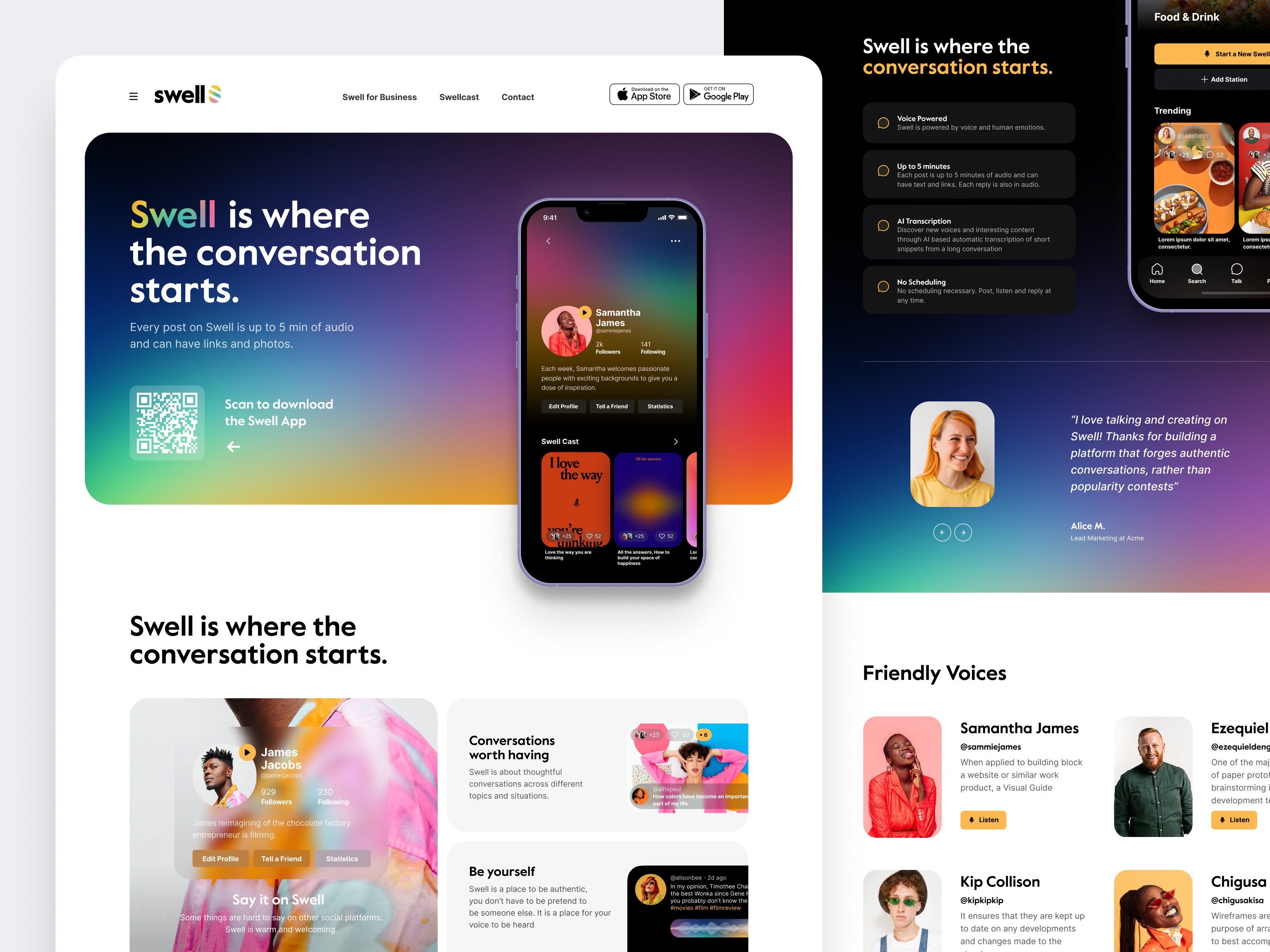 Example of Swell - Marketing Pages