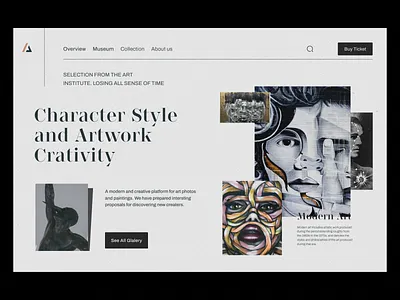 Art Gallery - Landing Page art art gallery artwork brand indentity branding branding and design creativity graphic design identity illustration minimal branding design minimal design museum painting style ui user interface visual design visual identity webdesign