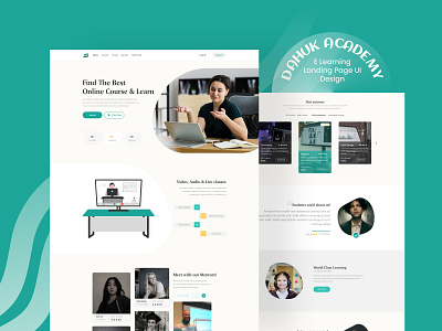 eLearning landing page design | Dahuk Academy courses app e learning e learning platform landing page e study education education landing page design elearning elearning landing page design elearning ui landing page learing platform maksuduix online course online learning course ui uiux web design