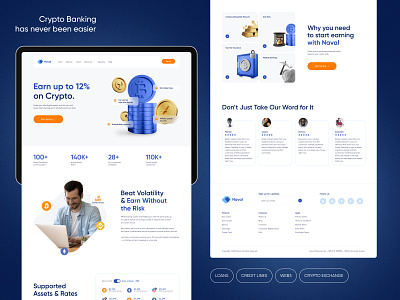 Naval Crypto Banking bank banking crypto design exchange finance fintech landing landingpage loan saas ui uiux ux web web design web3 webdesign website