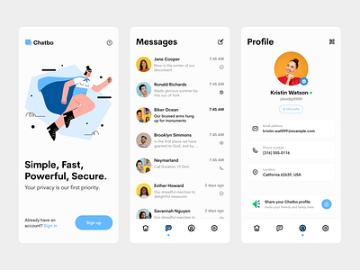 Social platform app design exploration chat faq forget password invite ios app design log in message minimal app design mobile ui design notification privacy profile page security settings sign in sign up social feed social media social platform app typography