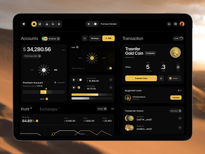 Gold Coin - Fintech Dashboard binance blockchain website coin crypto platform crypto swap cryptocurrency dashboard defi defi dashboard exchange fintech ico saas solana startup stocks market token trading wallet web3