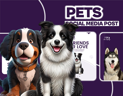 Pet Care Social Media Posts Collection branding collection creative design graphic design health illustration marketing pet pet shop pets care post posts collection social media