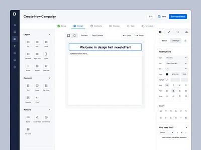 Email Creator clean dashboard product redesign ui user interface