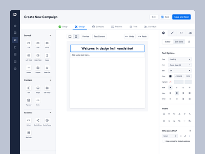 Email Creator clean dashboard product redesign ui user interface