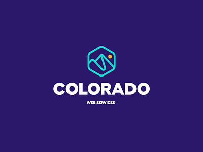 Colorado Web Services branding colorado hill identity landscape logo mark modern mountain peak state symbol usa