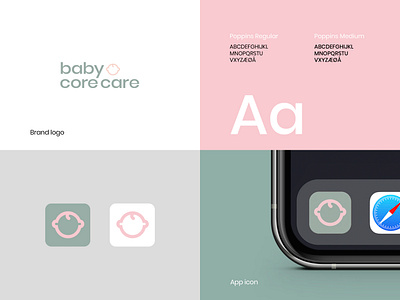 BCC brand identity app design brand identity branding chiropractor pediatric pink simple logo