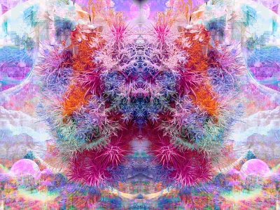 A Beckoning Terminus ai animation branding collage color design graphic design illustration metaverse motion graphics multiverse neon packaging textile textile design ui vr