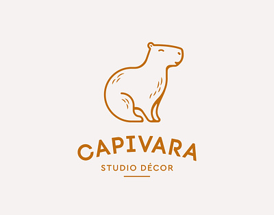 Capivara Studio Décor animal architecture brand branding capivara capybara cartoon case study chic cute design icon illustration interior design logo luxury mascot minimal minimalist simple