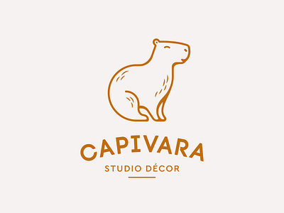 Capivara Studio Décor animal architecture brand branding capivara capybara cartoon case study chic cute design icon illustration interior design logo luxury mascot minimal minimalist simple