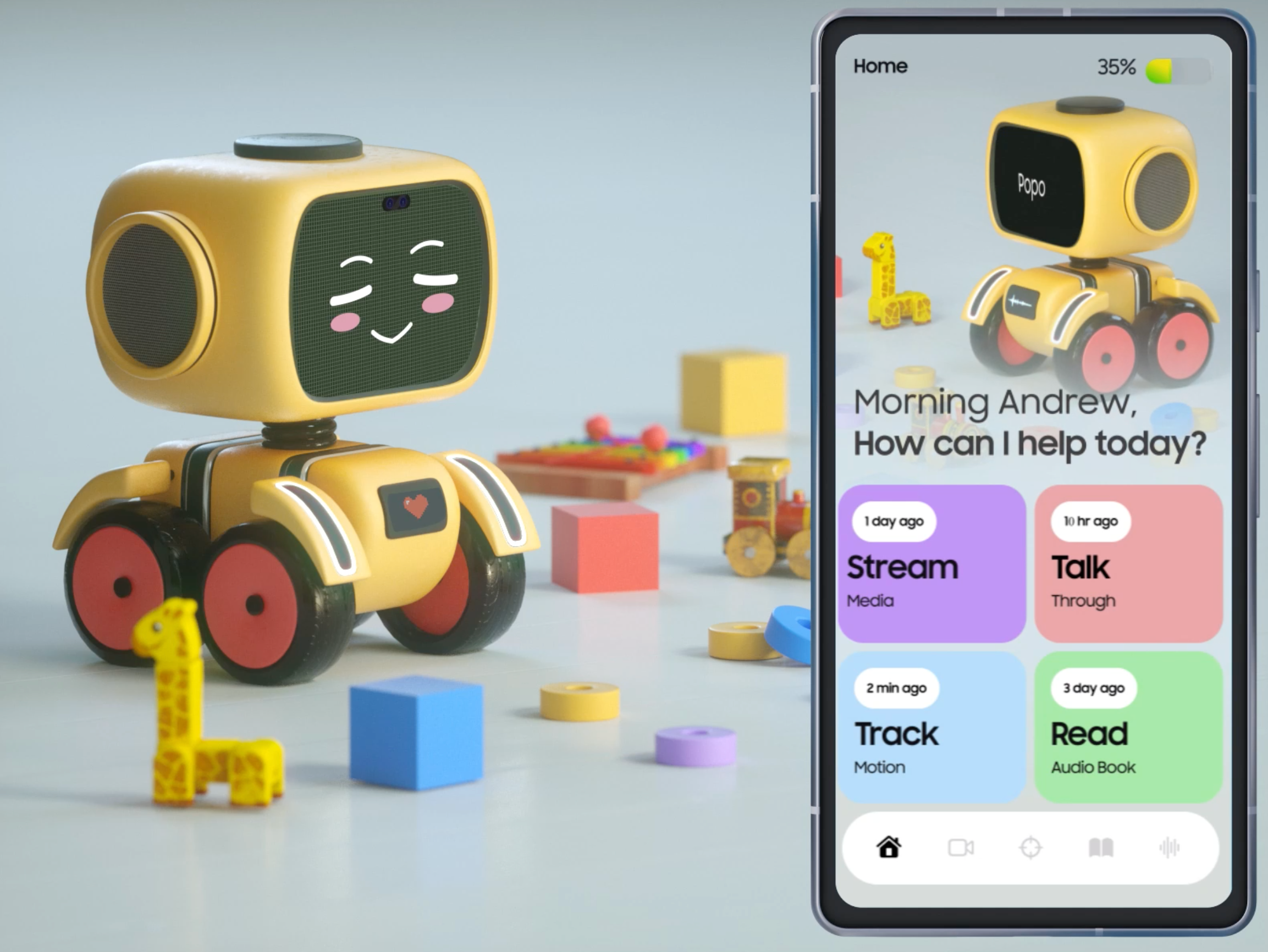 Toddler - UI/UX & Robot Design android app app design children course design education exploration figma fun illustration kids kids app lesson mobile interface product design robot ui ux