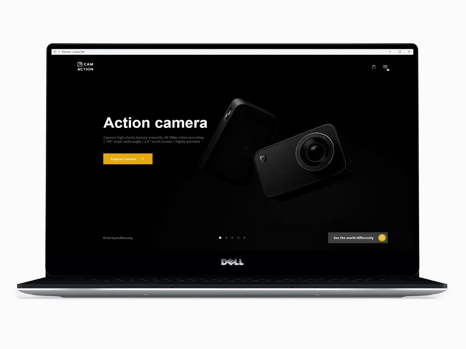 Camera landing page adobexd animation clean design dark theme dark theme ui ecommerce explorations landing page madewithadobexd prototype ui ux ui ux design website