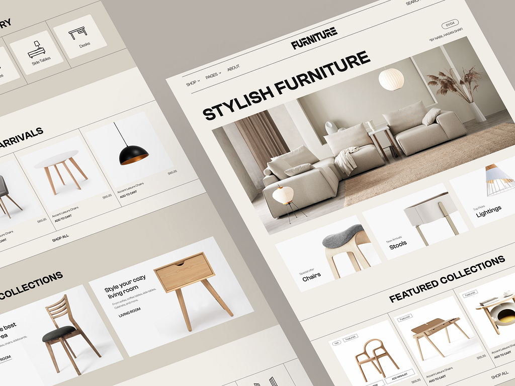 Furniture Website: Landing Page by Mansurul Haque for UIHUT - UI UX