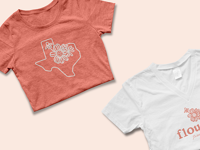 Flourish Flower + Gifts – Brand Design brand design branding design floral logo florist florist logo illustration logo logo design t shirt design texas