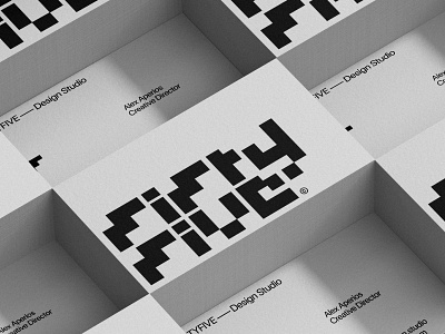 Fifty Five Design Studio branding designstudio logo logo designer logomark minimalist pixel simple typography