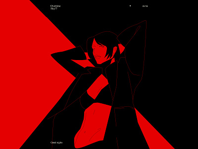 Hey!? 2nd. abstract cartoon composition design girl girl illustration illustration laconic late nights lines minimal night nude poster red sexy