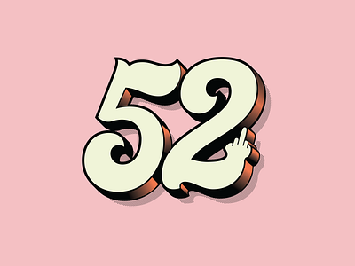 FU52 3dtype design illustration numbers typography vector