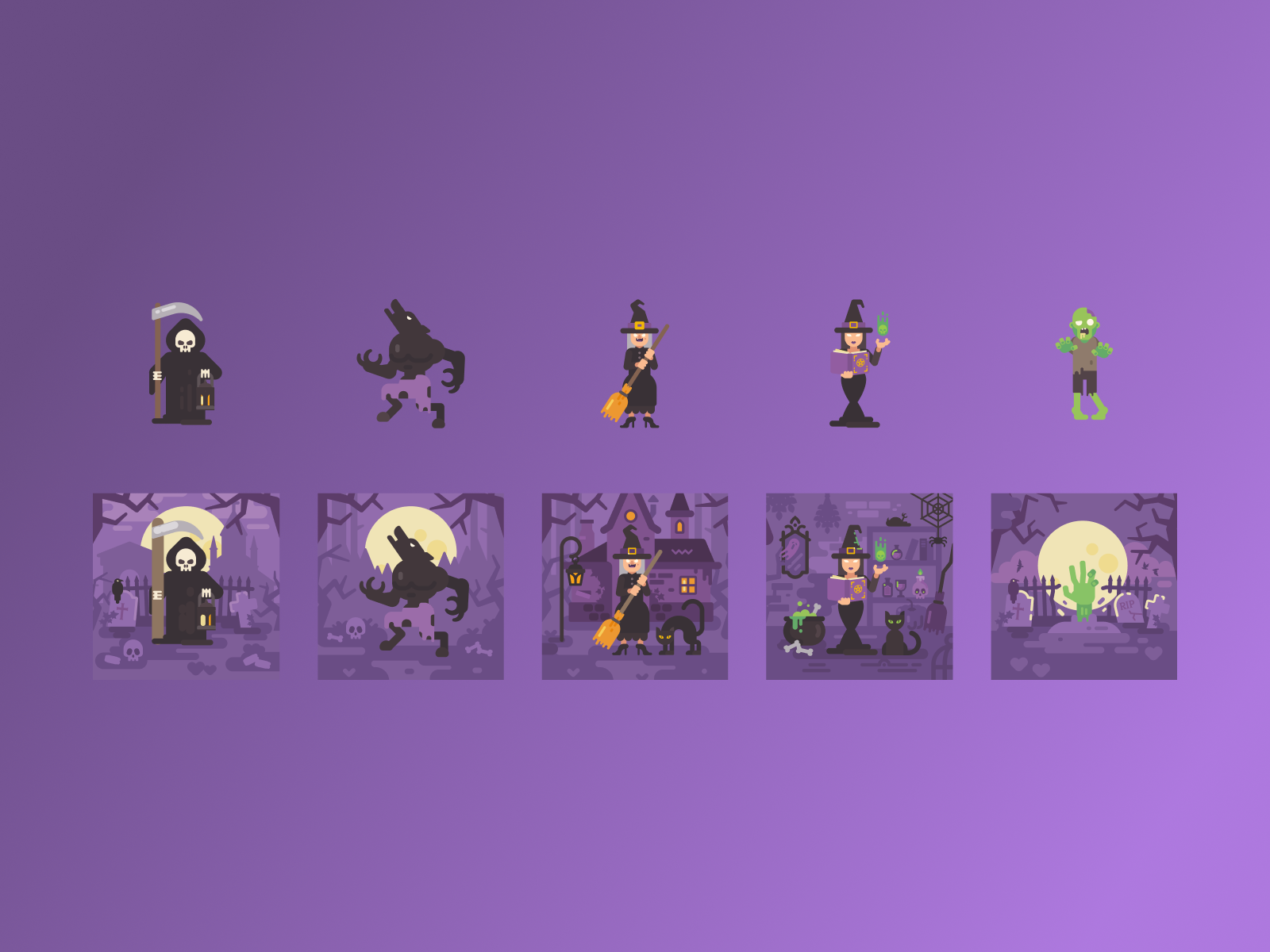 Free Halloween Vector Pack by IconShock & ByPeople on Dribbble