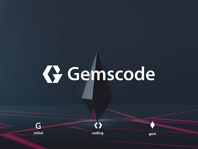 gemscode code coding crystal gem gems logo programing security