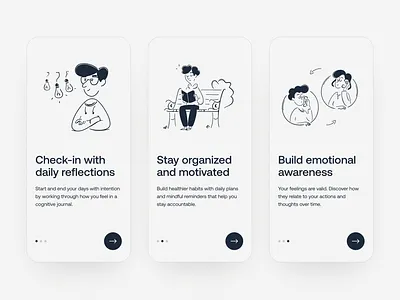 Onboarding - Meditation app clean clear elegant graphic illustration minimal mobile app notion simple ui ux