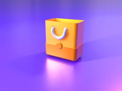 shopping & gold 3D icon 3d c4d design gold gold coin icon shopping star ui yellow