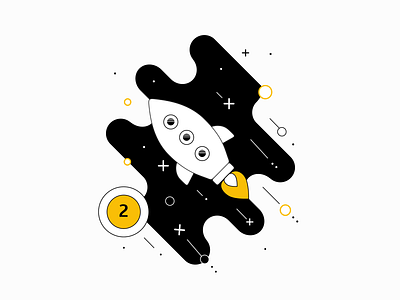 Chain Combos (Gamification) black branding combo design flat game graphic design icon illustration power rocket space two typography ui vector white yellow