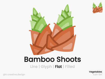 Bamboo Shoots Icon Flat Style illustration market ui design