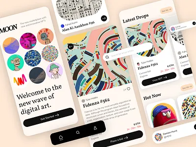 Case Study: UI Design - NFT Marketplace App app app design case study design digital art graphic design mobile app nft ui user interface ux ux design