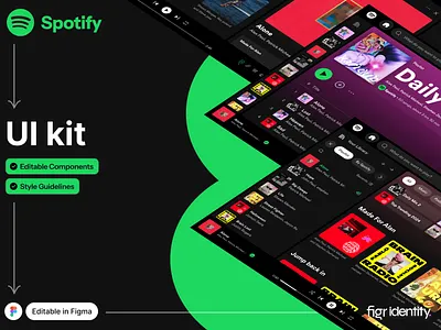 Make Spotify UI your own album artist audio player dashboard figma lyrics media player moderin ui mucis player playlist podcast product song sound spotify streaming ui ui kit uikit uiux