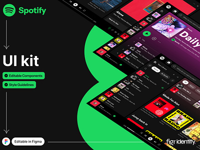 Make Spotify UI your own album artist audio player dashboard figma lyrics media player moderin ui mucis player playlist podcast product song sound spotify streaming ui ui kit uikit uiux