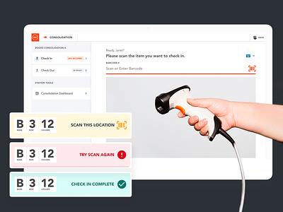 Shutterfly Production Platform Redesign (3) app branding dashboard design employee error icon manufacturing platform product production profile progress scan scanner status success training ui ux