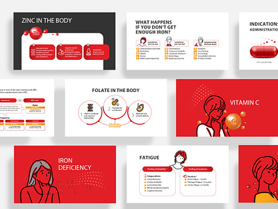 Presentation / anemia 2 branding design graphic design illustration medical presentation design minimal design power point presentation design red design typography ui ux vector