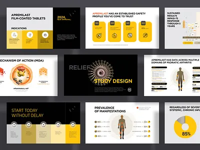 Presentation | Medical branding design graphic design medical presentation design minimal design power point presentation design typography ui ux vector yellow design