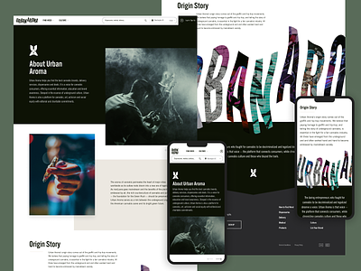 Urban Aroma Website Redesign black and white cannabis front-end development green marketing site ui ui design ux web web design weed weed brand