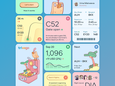 Enjoy your trip ✈️ app design booking components design system figma mobile ui navigation personal assistant travel ui ui design ui kit