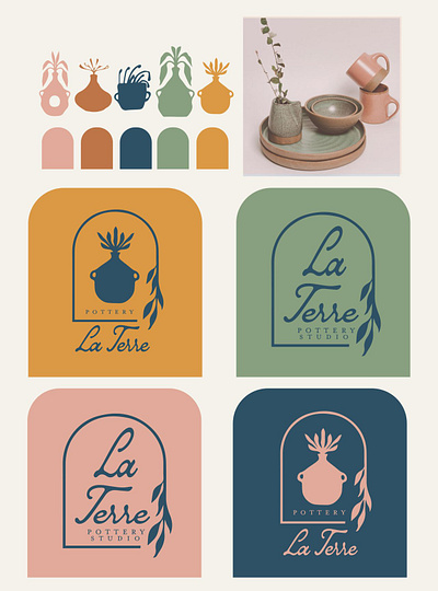 Logo concept for Le Terre Pottery Studio branding design graphic design illustration logo typography