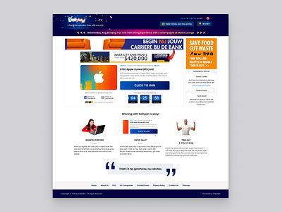 DailyWin - Lottery Website ads lottery web design