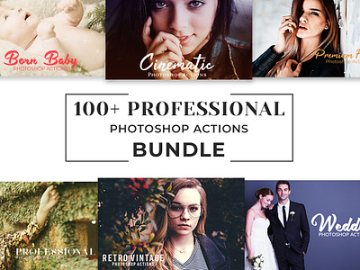 100+ Free Pro Photoshop Actions Bundle Pack actions colorful design modern photo photography