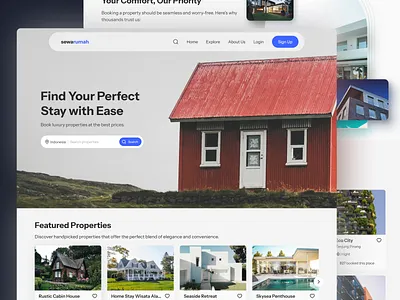 Booking Properties Landing Page booking landing page properties ui