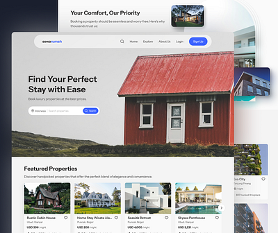 Booking Properties Landing Page booking landing page properties ui