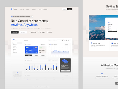 Finovus - Landing Page animation design finance financial services fintech landing page motion saas ui uidesign ux uxdesign uxerflow web design website